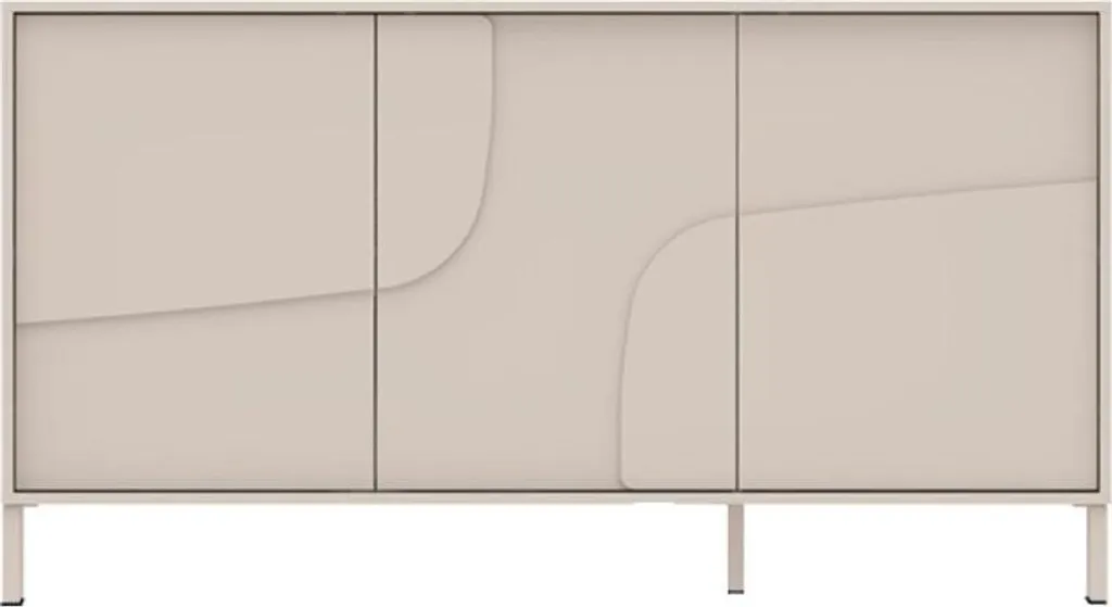 Buffet 3 portes rainurées CALICOSY TERRA Cashmere L155 cm design chic