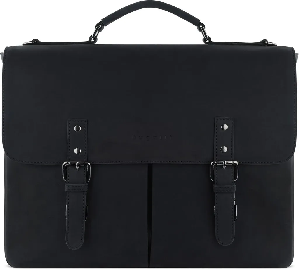 Sac ordinateur Bugatti Luca noir à rabat - Protection PC 15 pouces