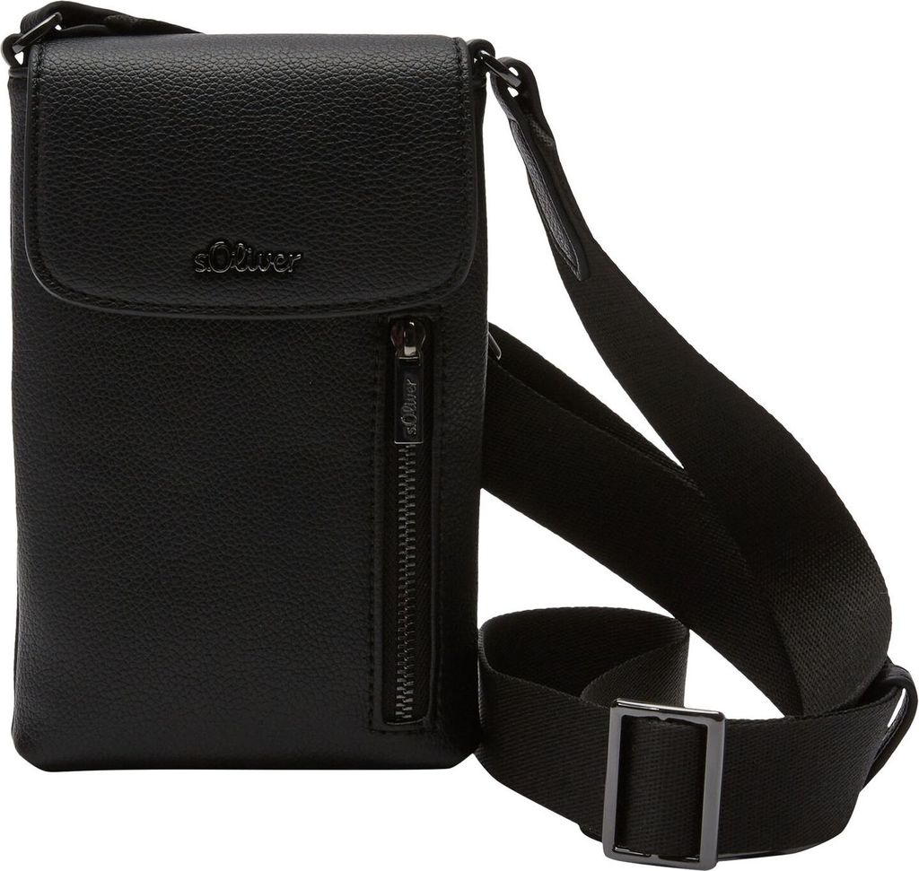 s.Oliver Handytasche Umhängetasche Phone Bag Grey / Black schwarz