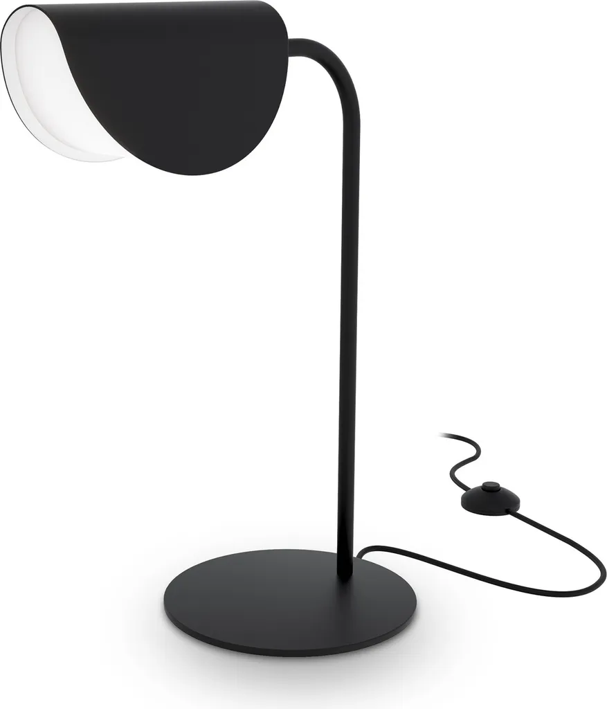 Lampe de table pour ambiance tamisée MOLLIS noire, luminaire métal G9