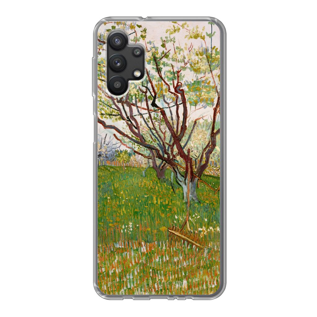 MuchoWow Handyhülle Schutzhülle Hülle für Samsung Galaxy A32 5G Blühender Obstgarten - Vincent van Gogh Silikon Softcase Handy Hülle - Soft...