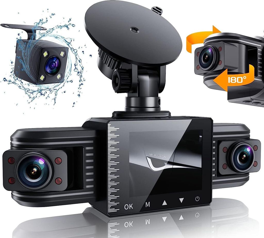 Dashcam Auto,3-Kanal 2,5K+1080P+1080P Autokamera,mit 2 Produktbild
