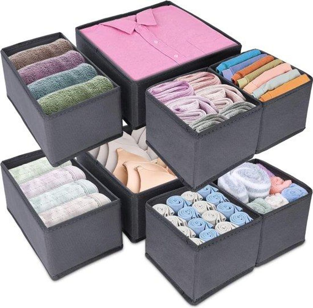 Opvouwbare Kledingorganizer, Stoffen Kast, Lichtgrijs