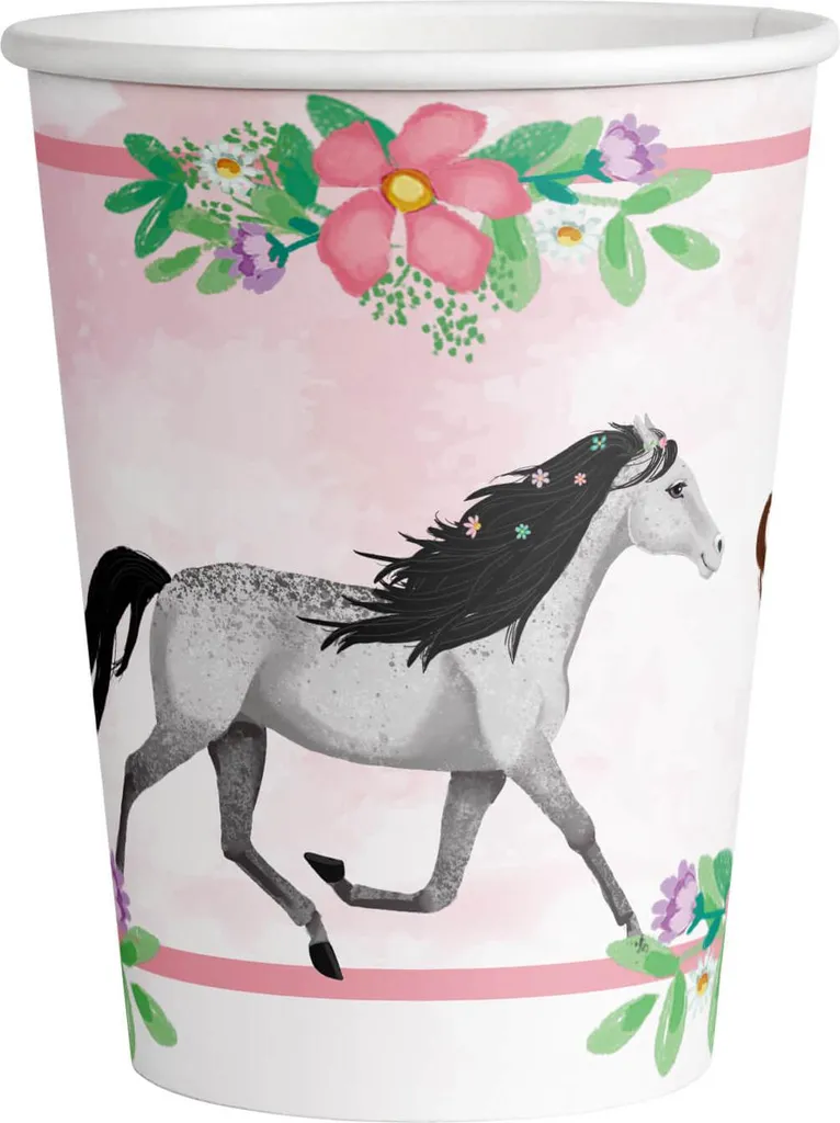 Tasses chevaux 250ml Beautiful Horses - Vaisselle de fête sans casse