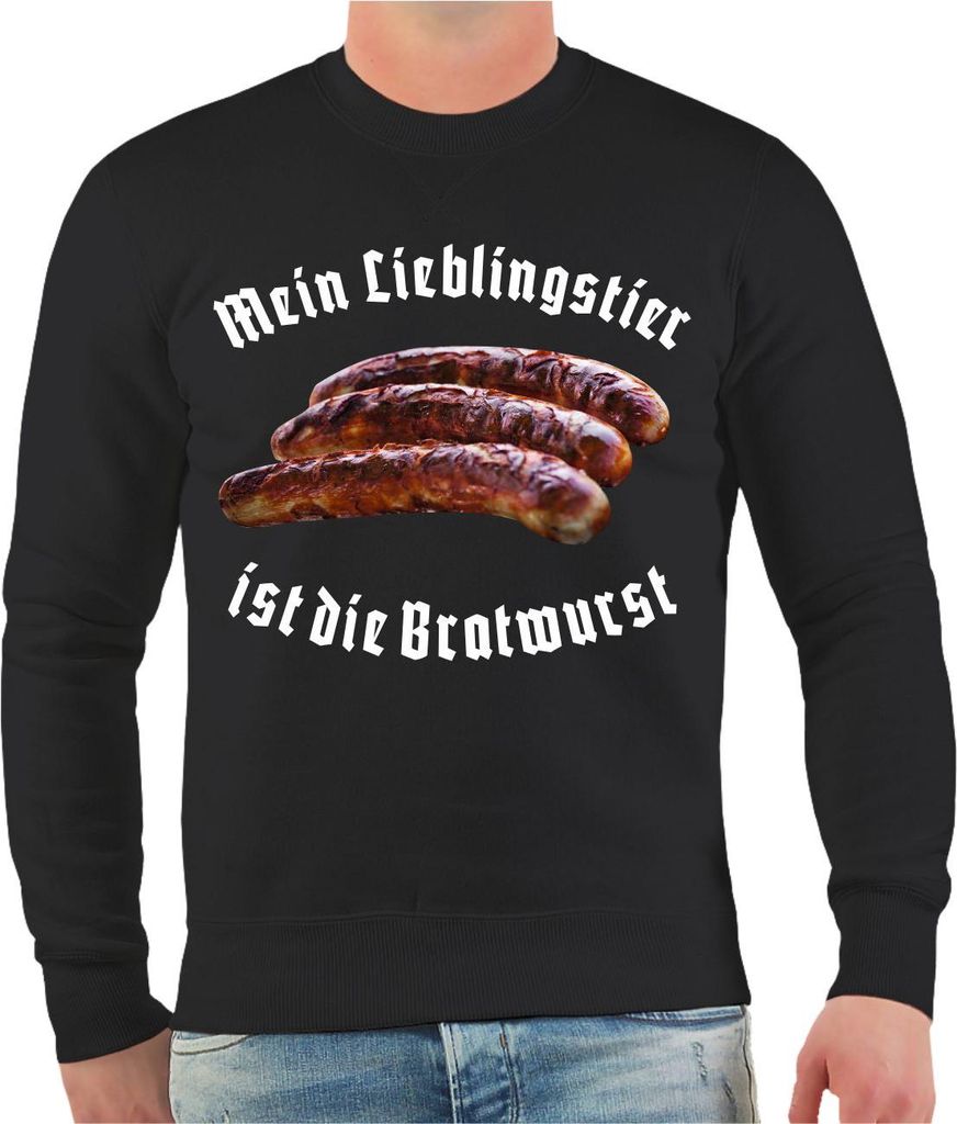 Herren Sweatshirt Mein Lieblingstier ist die Bratwurst