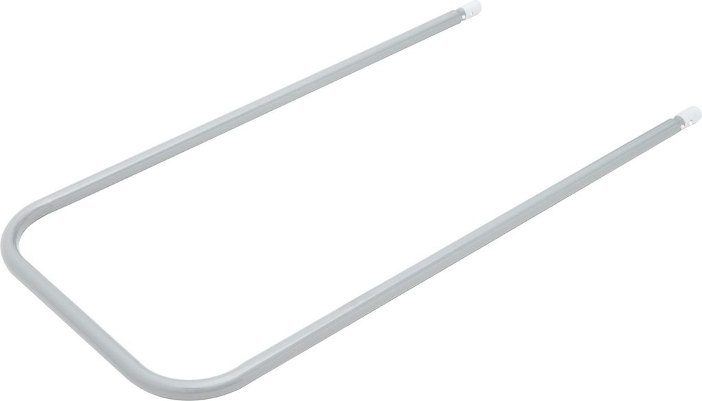 A gray U-shaped metal support beam for a swimming pool.