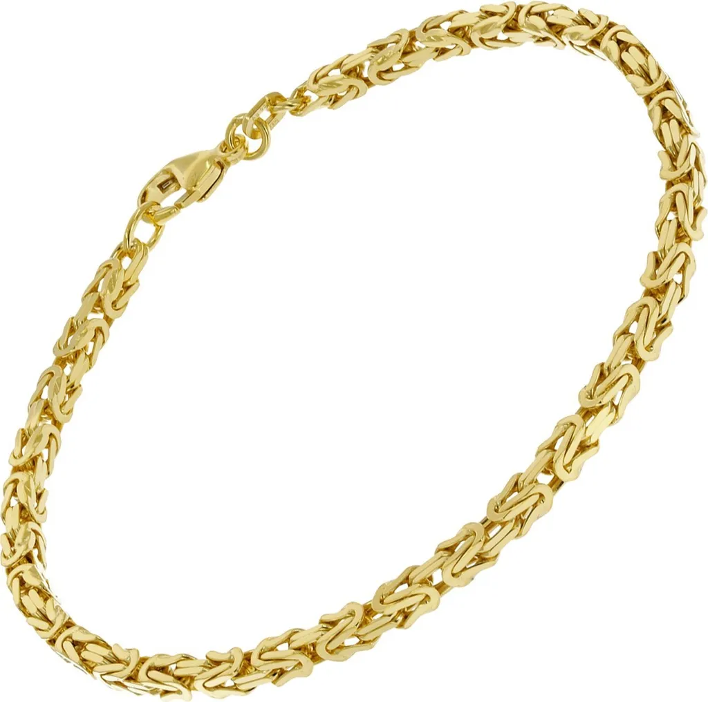 Bracelet en argent 925 doré maille royale 3,2 mm, finition luxe 23cm