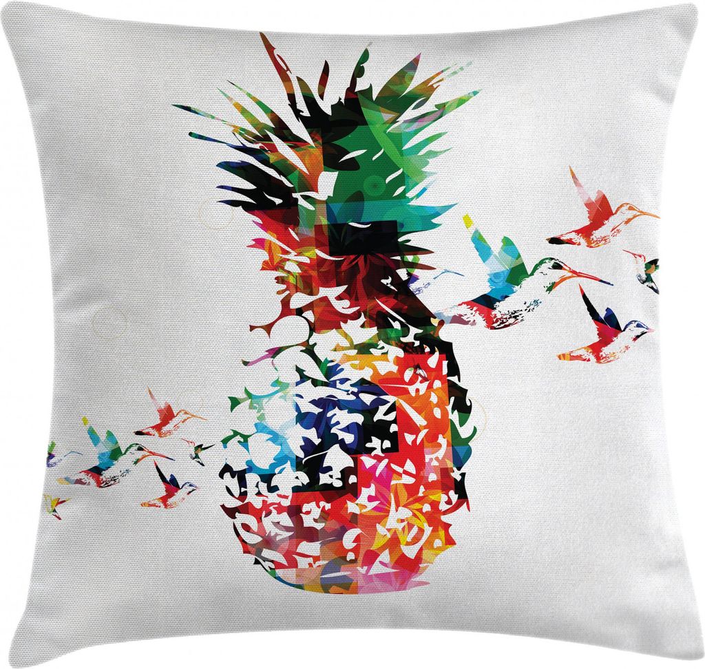 ABAKUHAUS Ananas Kissenbezug, Moderne geometrische Kunst, Waschbar mit Reißverschluss Kissenhülle mit Farbfesten Klaren Farben Beidseitiger Druck...