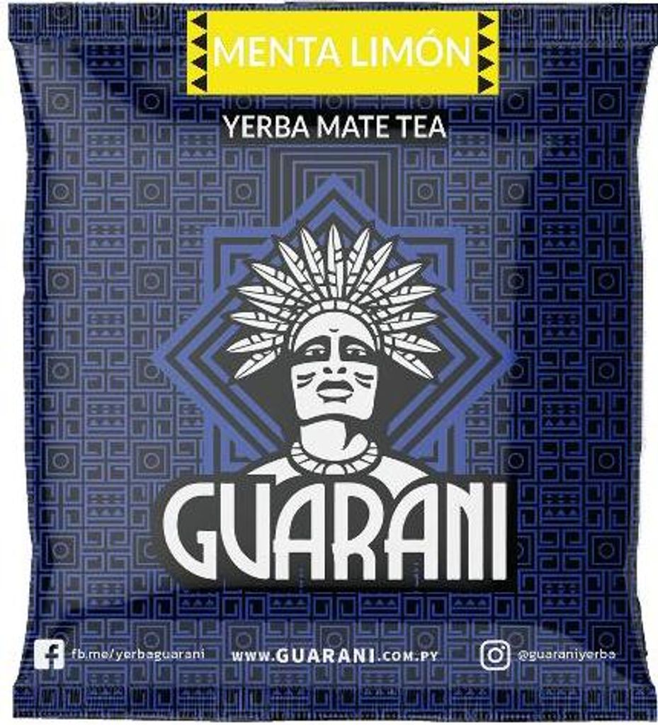 Guarani - Mate Tee Menta Limon 50g Probe - Minze, Zitrone - Rauchig Viel Staub - Intensive Yerba Mate - Paraguay