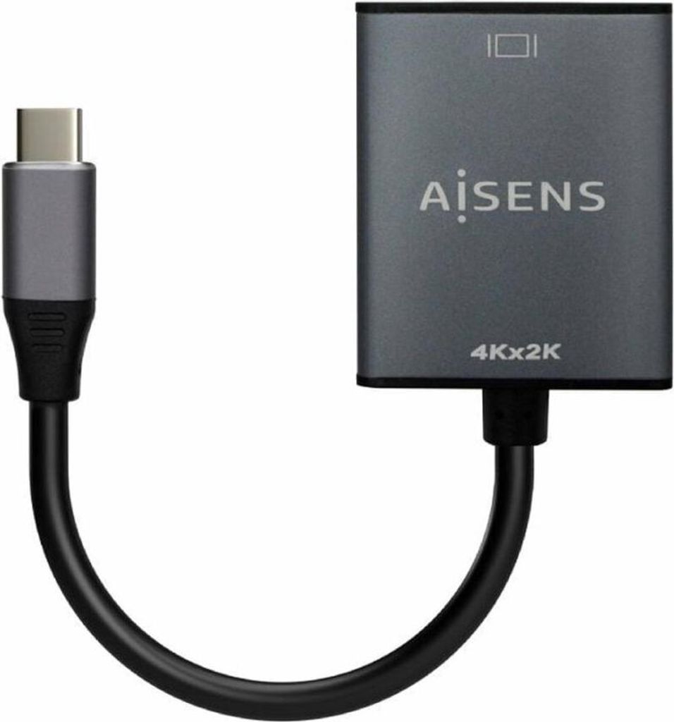 AISENS Aluminium USB-C auf HDMI 4K@30Hz Konverter, USB-C/M-HDMI/H, Grau, 15cm