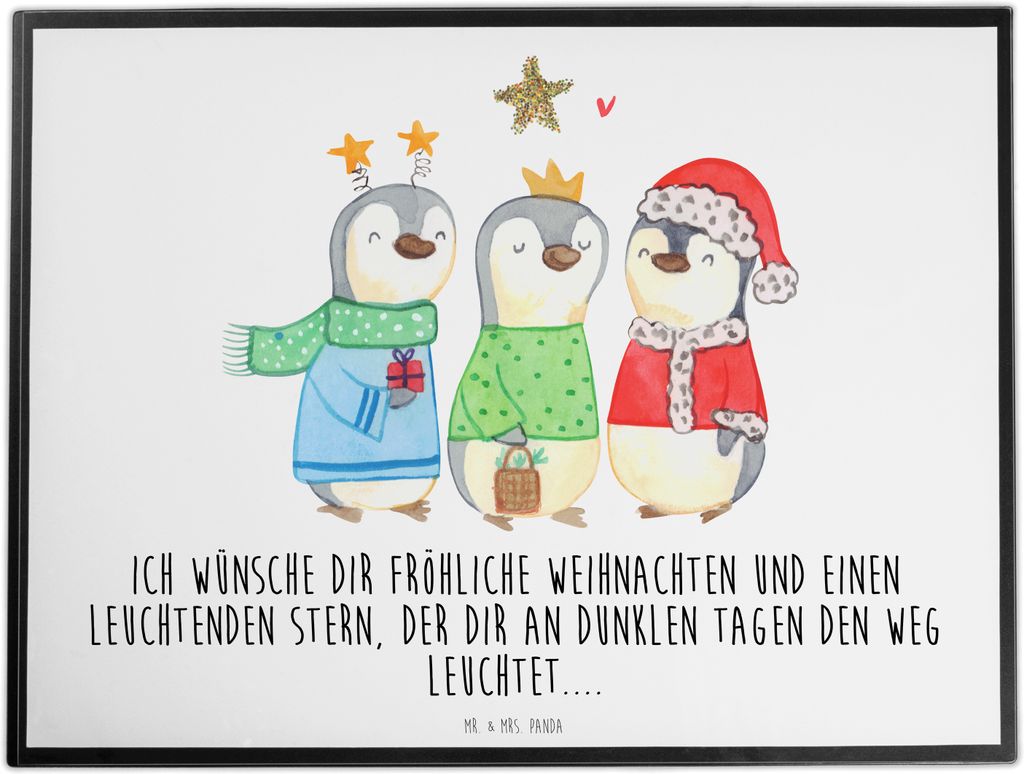 Mr. & Mrs. Panda Schreibunterlage Winterzeit Heilige drei Könige - Weiß - Geschenk, Weihnachtsmann, malunterlage, schreibtischunterlagen, Weihnac...