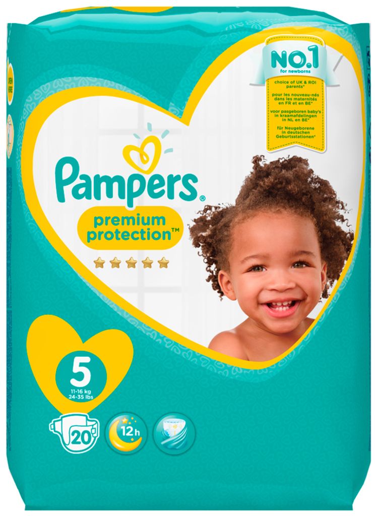 Pampers Windeln Premium Protection Größe 5 Junior für Babys von 11-16 kg 20 Stück