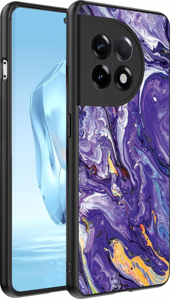 Custodia OnePlus 12 Marmo Oro Viola | TPU Soft Touch Anti-Urto