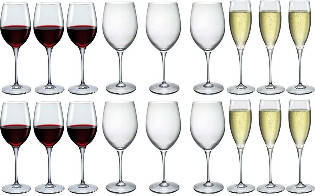 Bormioli Rocco Weinglas-Set Premium (Weingläser und Champagnergläser) – 18-teiliges Set