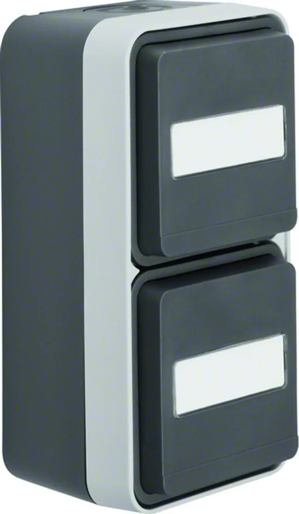 Bloc double prise électrique verticale gris clair 47703535 pour intérieur