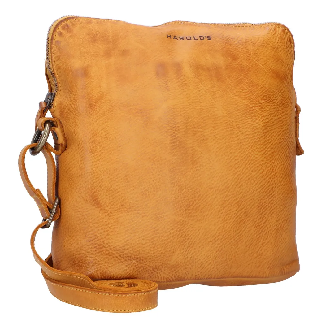Sac Bandoulière Submarine en Cuir Souple Jaune Foncé Postbag Upend