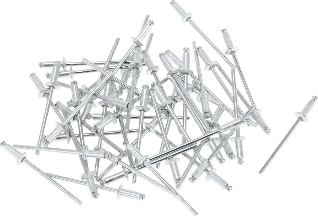 50 Stück Kuppelkopf Großkopf Blindnieten 3mm Griffdurchmesser 8mm Grifflänge 6mm Flanschdurchmesser Silberfarbenes Eisen Aluminium