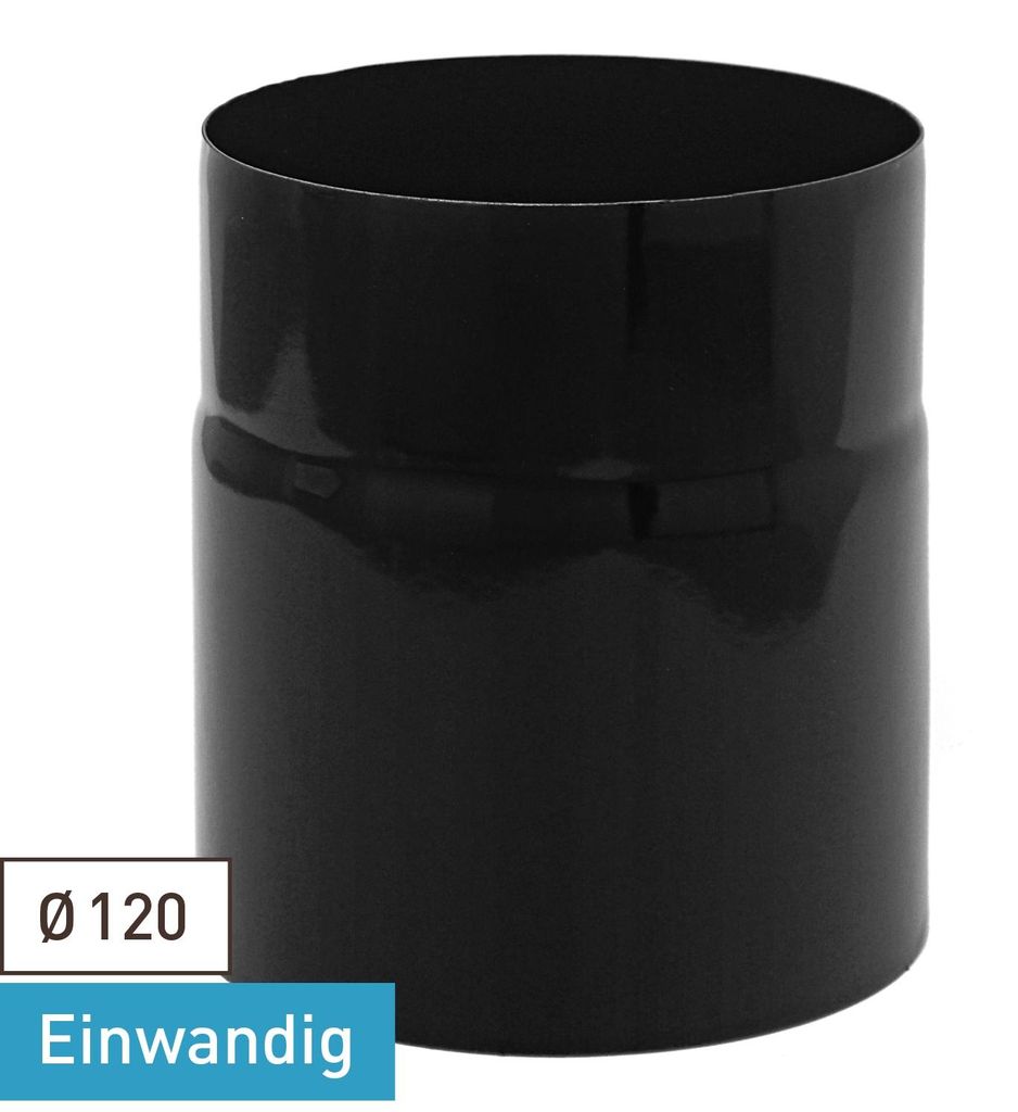 Raik Rauchrohr / Ofenrohr Emaille 120mm - 150mm Schwarz