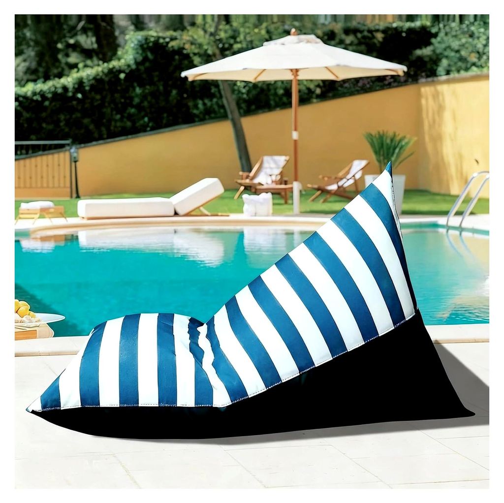 Wasserdichter Pouf-Bezug (Füllung nicht enthalten) Dreieckige Oxford-Chaiselongue, Liegesofa für Garten, Pool, Terrasse, Strand, Balkon und Wohnz...