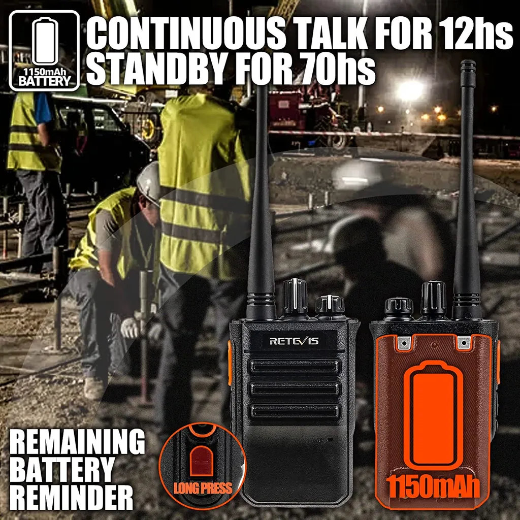 Radio Portable Bidirectionnelle PMR446 Pack de 4 Talkies-walkies Noirs