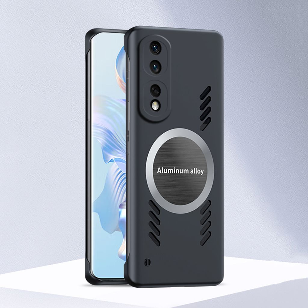 Honor 80 Pro Hülle, Frameless PC Matt Kühlabdeckung Loch Wärmeableitung Schutzhülle für Honor 80 Pro Schwarz