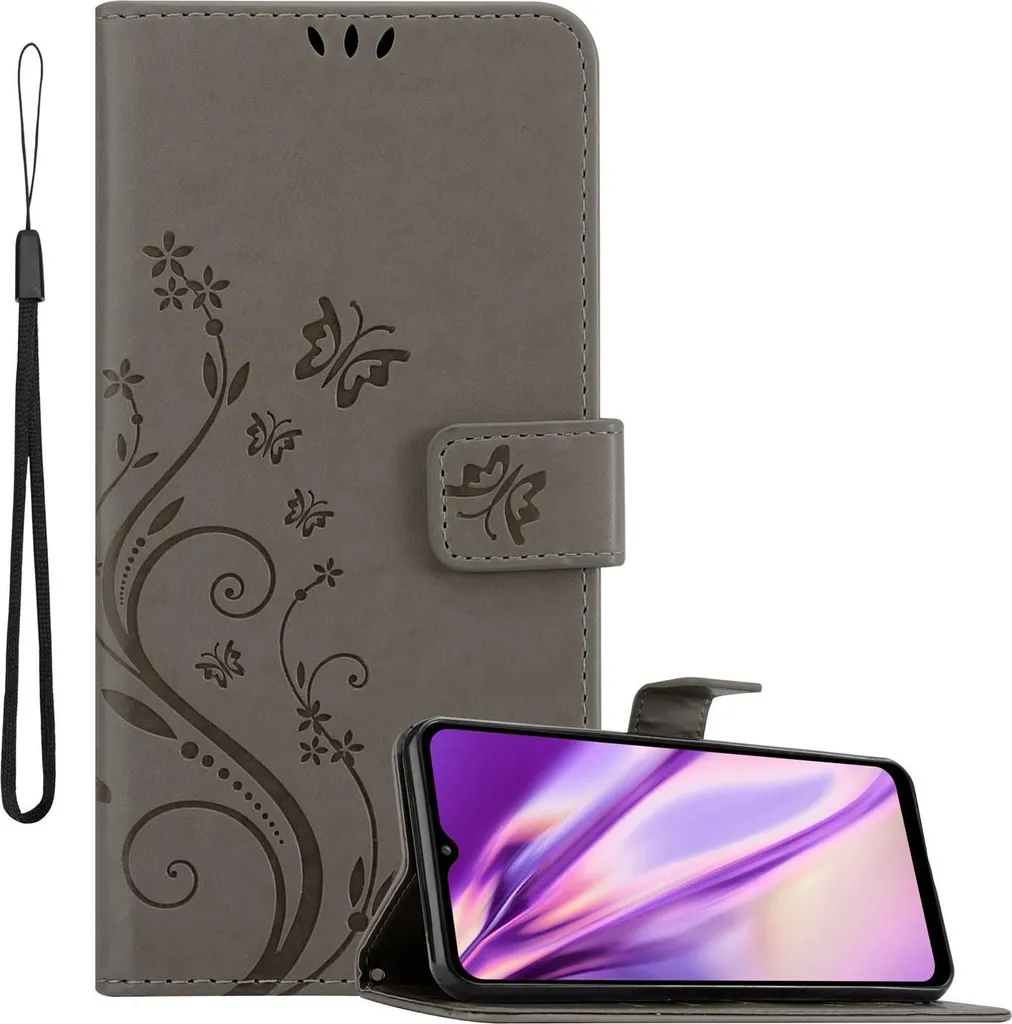 Custodia Samsung A32 5G Fiori Cadorabo - Cover Grigia Design Trendy