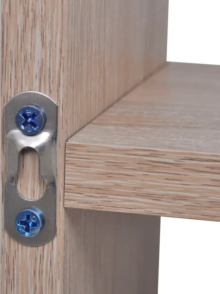 Étagère murale chêne avec 8 compartiments de rangement - Modèle Lucas