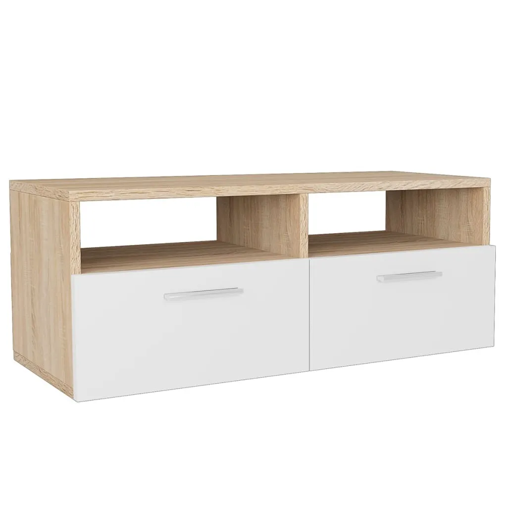 Supporto TV SYFAX 95x35x36cm Legno Multistrato Rovere Bianco