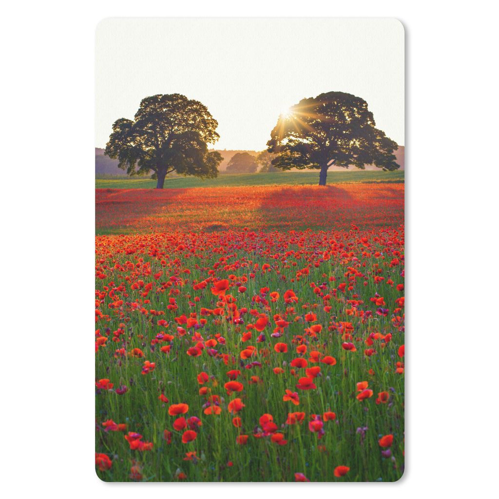 MuchoWow Mauspad Mousepad Mohnblumen - Blumenfeld - Sonne 40x60 cm - Mousepads - Maus Mat - Pad - Mausunterlage - Schreibtisch Accesoire
