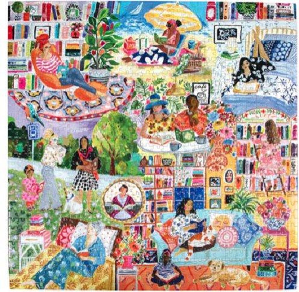 eeBoo Puzzle - 1000 Teile - Women Reading - Lernspiel aus Karton