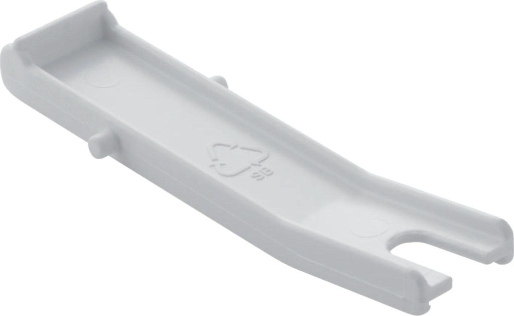 A single white plastic part for a toilet flush mechanism, shown at an angle on a white background.