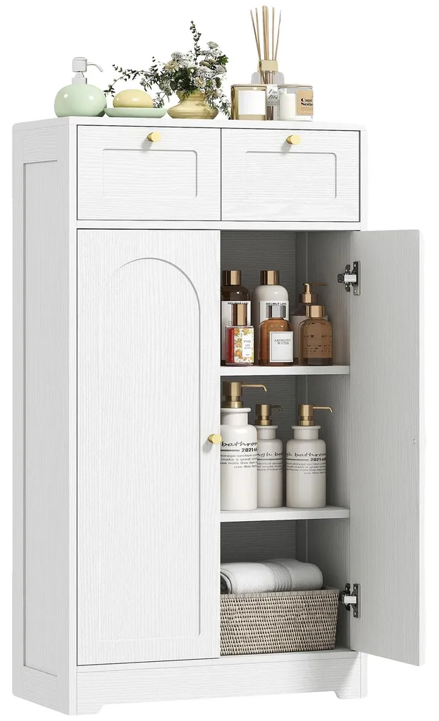 Armoire de salle de bain étroite : gagnez de la place avec 2 tiroirs