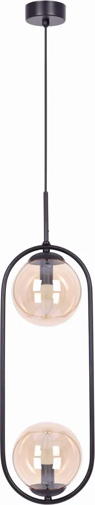 Suspension design 100cm VENTA en verre ambré et noir - Finition élégante