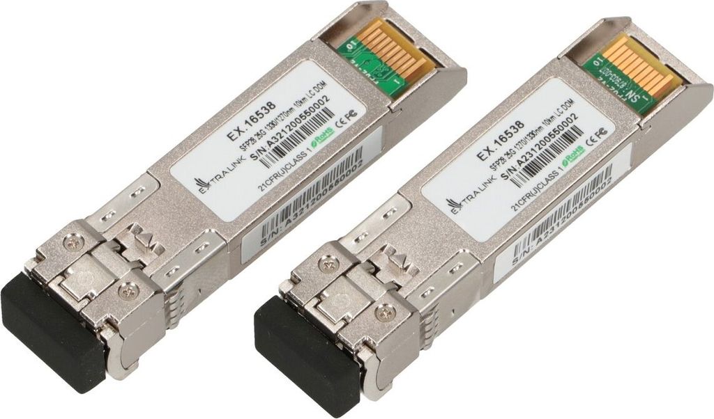 Extralink SFP28 25G SFP28 WDM-Modul 25Gbps 1270/1330nm, Einzelmodus, 10km, LC, DOM, Paar