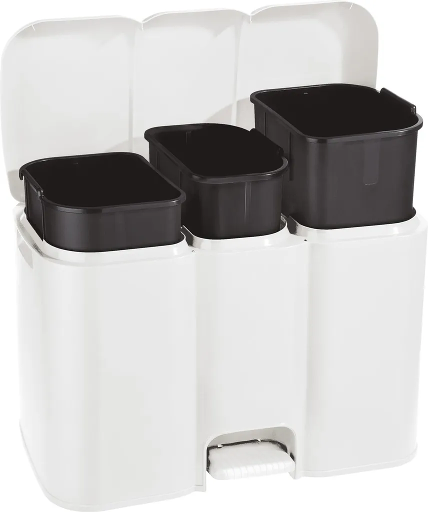 Simplifiez votre recyclage avec la corbeille Tontarelli Patty 3 blanche