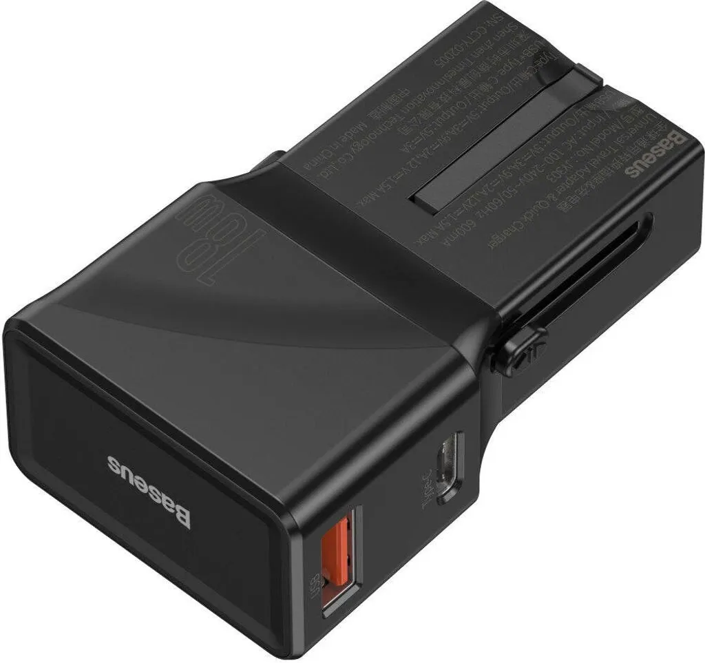 Chargeur secteur Baseus QC 3.0 et PD 18W USB USB-C - Noir universel