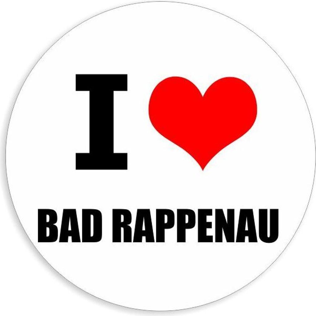 Kiwistar - Autoaufkleber - 5x5 cm - außen klebend - I love Bad Rappenau für Auto, Laptop, Fahrrad, LKW, Motorrad Aufkleber mehrfarbig Sticker Decal