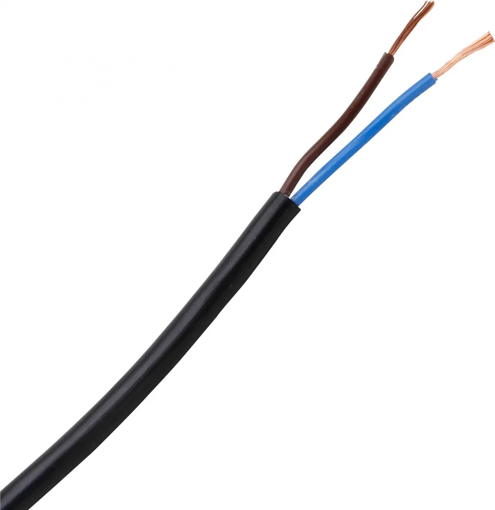 Kopp 152210845 Câble Flexible H03VV-F 2 x 0.75 mm² Noir de 10 Mètres