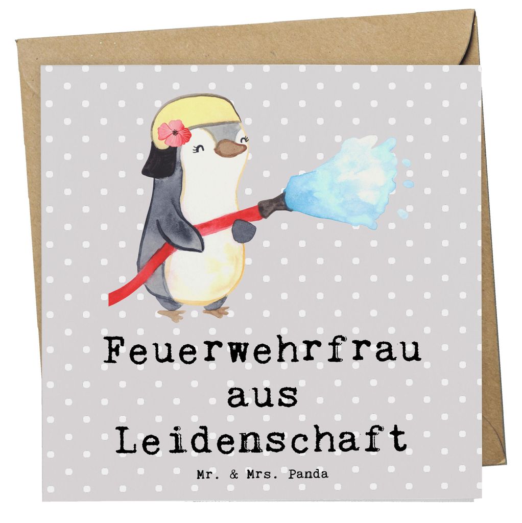 Mr. & Mrs. Panda Grußkarte Feuerwehrfrau Leidenschaft - Produktbild 