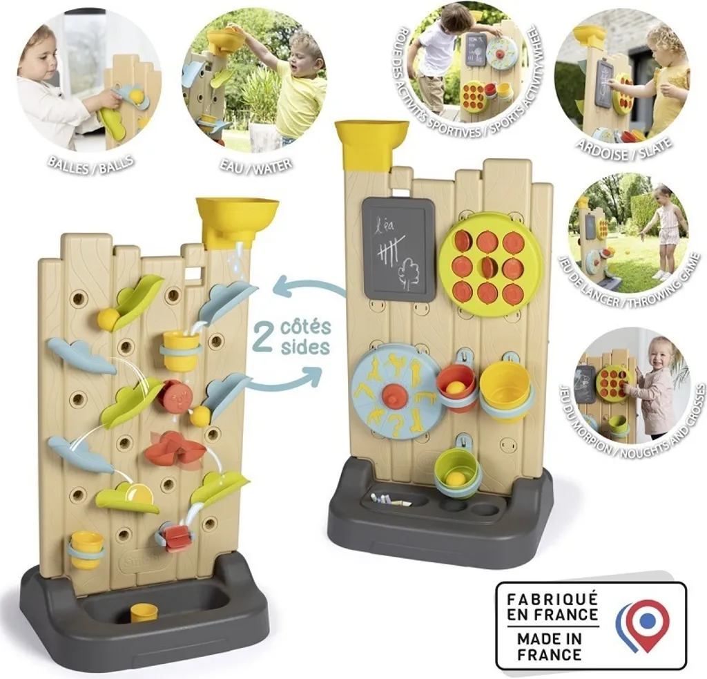 Mur d'activités Smoby traité anti-UV avec circuit d'eau modulable - 15