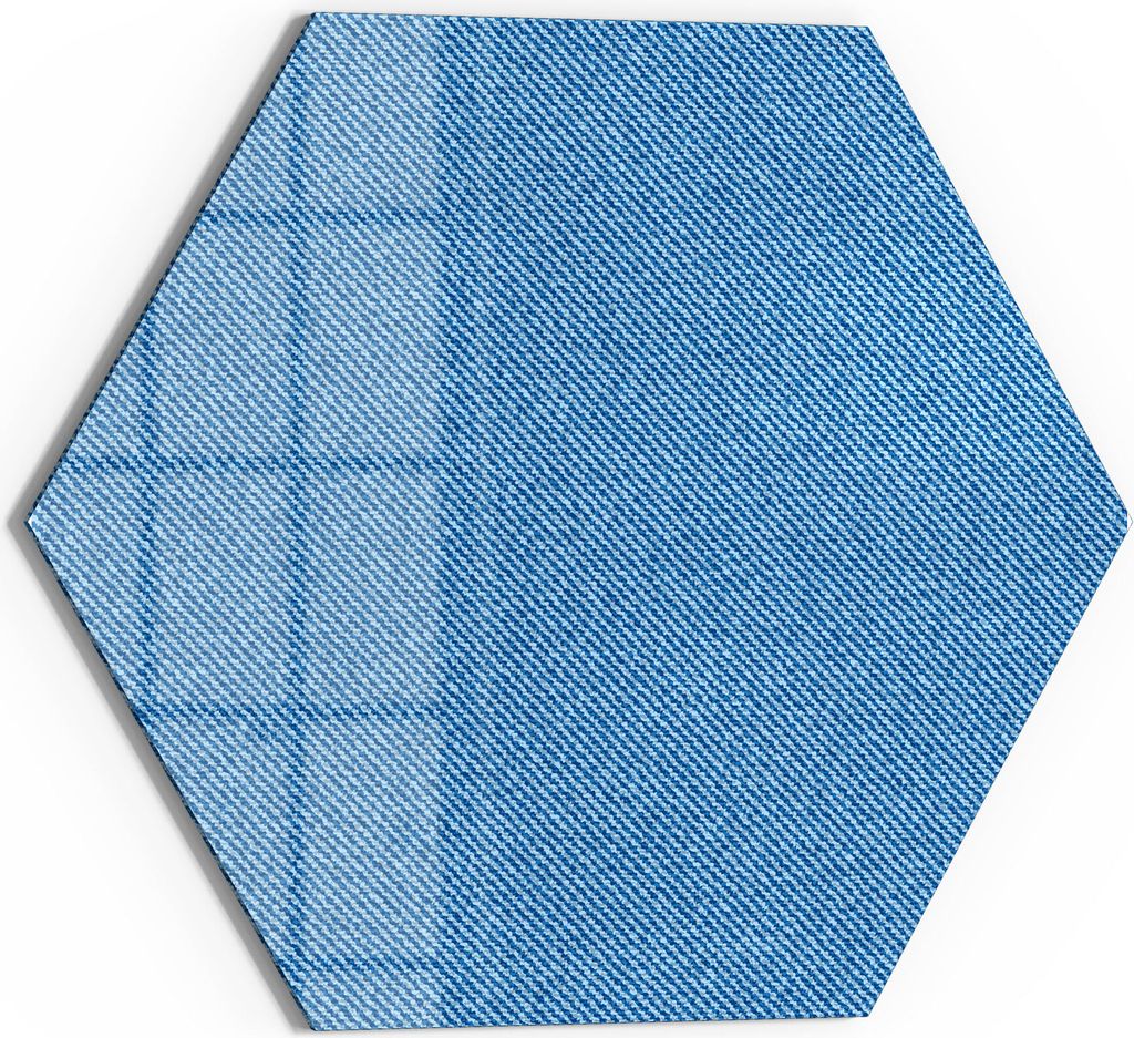 DEQORI Magnettafel Glas 55x48 cm 6-eckig 'Jeansmaterial' beschreibbar Whiteboard