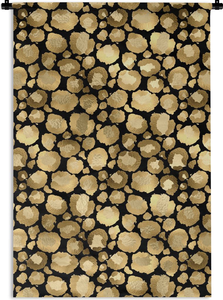 MuchoWow Wandteppich Wandbehang Muster - Pantherdruck - Gold 60x90 cm Tapisserie Dekoration Wandtuch - Foto-Teppich - Abwaschbar