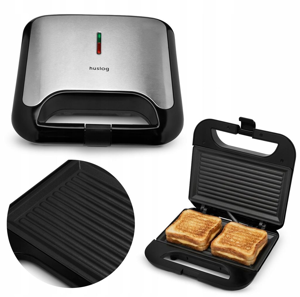 Huslog contactgrill 750W, sandwichmaker en panini grill, Productafbeelding 