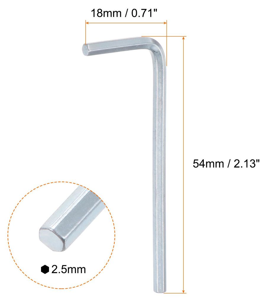 20PCS Innensechskantschlš¹ssel 2,5 mm L-f?rmige metrische Sechskantschlš¹ssel aus Chrom-Vanadium-Stahl Reparaturwerkzeug fš¹r Heimreparaturen