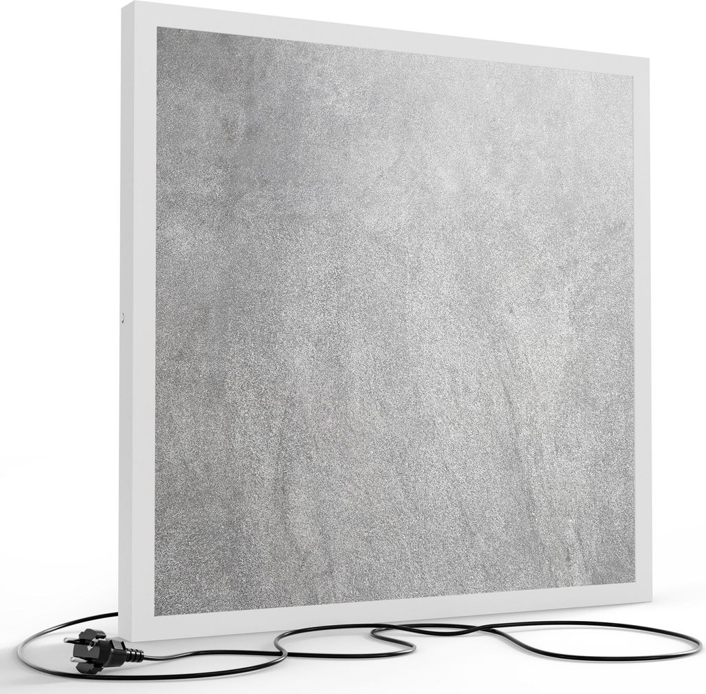 DEQORI LED-Bild & Lampe 60x60 cm Weiß 'Verputzte Steinmauer' Leuchtbild LED Leuchte