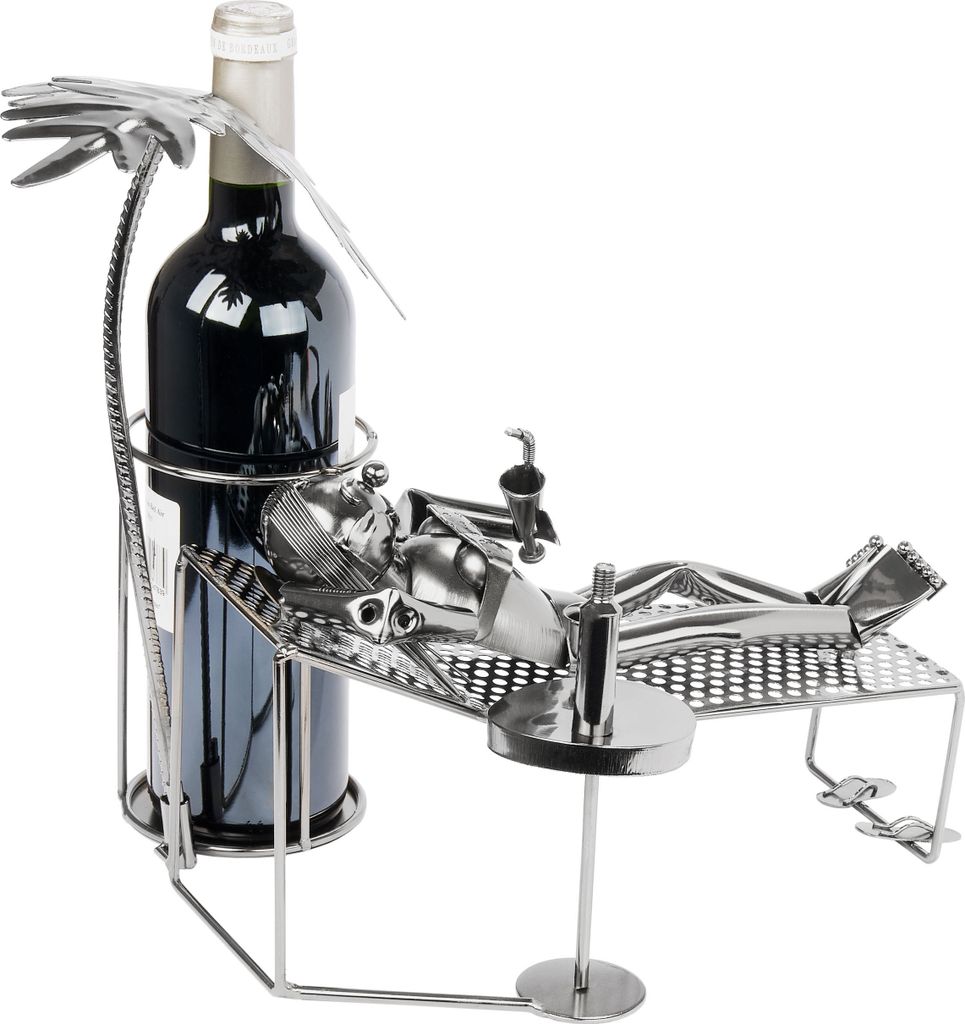 Brubaker Portabottiglie Da Vino A Forma Di Giardiniere - Scultura In Metallo Con Biglietto D'Auguri - 3