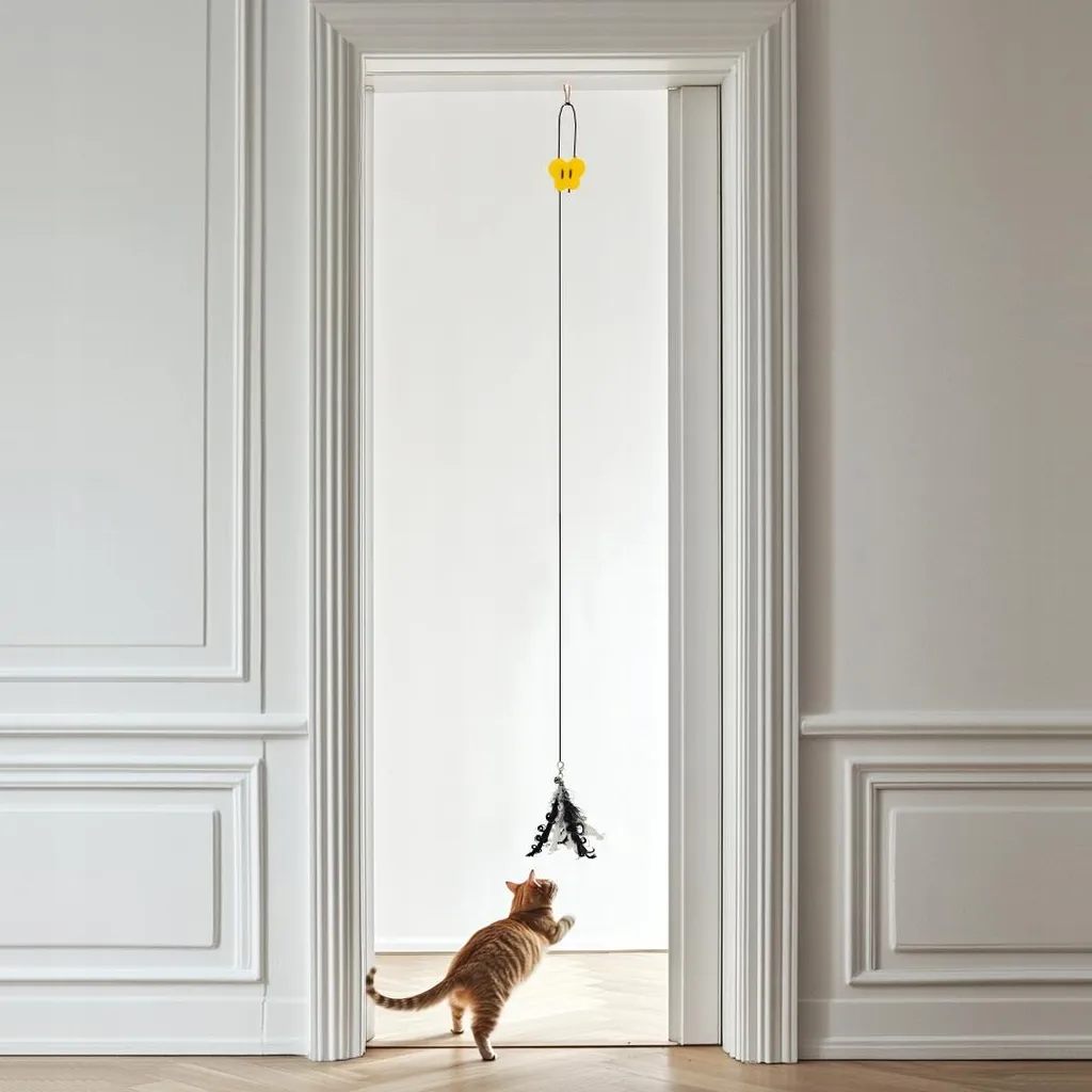 Jeu Interactif pour Chat d'Intérieur : Plumes et Queue Suspendues Set 3 - 14