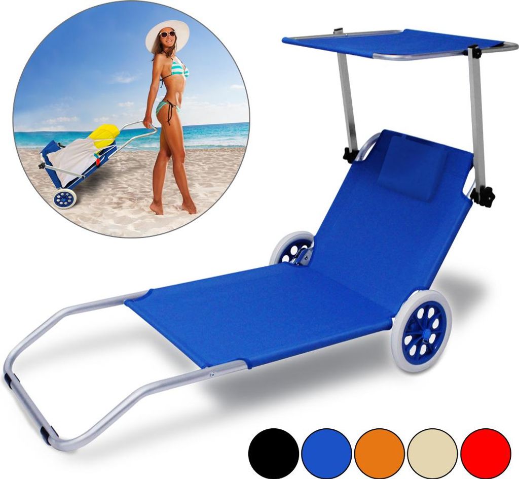 Casaria Chaise longue de plage Crête Beige transat pliable Image du produit 