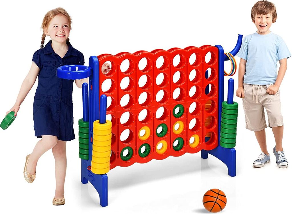 Riesiges 4 Gewinnt Spiel mit Basketballkorb und Wurfspiel, Produktbild 