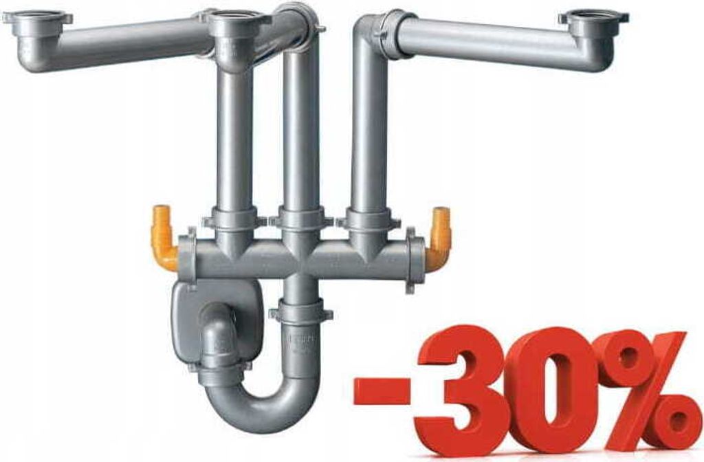 Syphon Platzersparnis für Dreibecken-Spülen Produktbild 